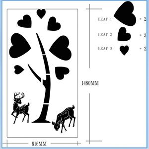 Deer In Love Wooden Wall Art DIY Set – MDF Cutout Tree & Deer Kids Room Decor